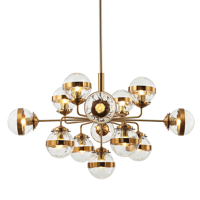 Люстра Greyson Chandelier 13 lamp Глянцевое золото Прозрачный в Брянске | Loft Concept 