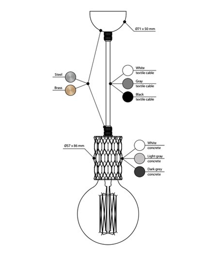 Подвесной светильник BETON GLITTER в Брянске