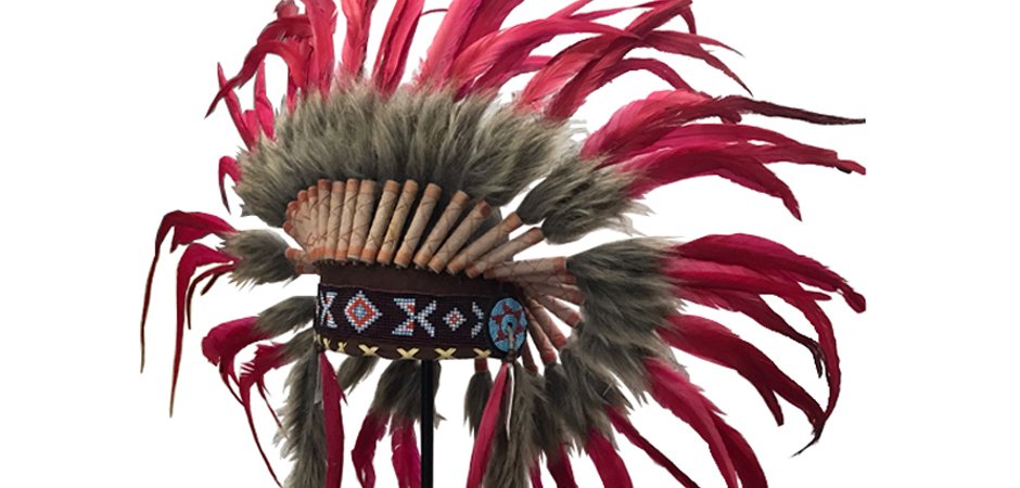 War bonnet Индейский венец из перьев красный War bonnet Индейский венец из перьев красный - Loft-Concept в Брянске