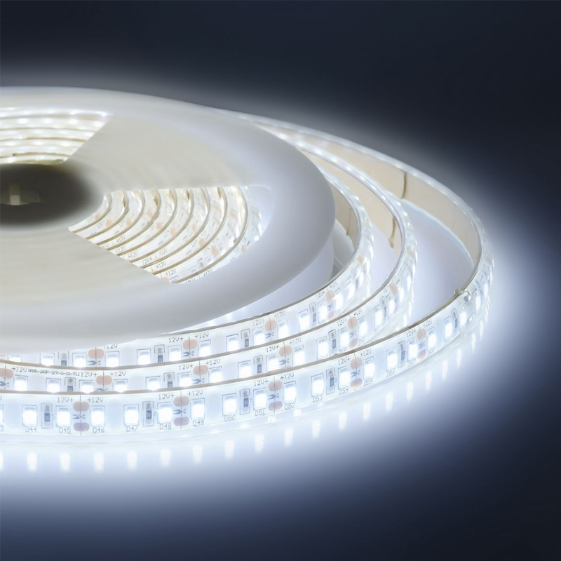 Светодиодная влагозащищенная лента 10W/m 120LED/m 2835SMD холодный белый 5M Белый Светодиодная влагозащищенная лента 10W/m 120LED/m 2835SMD холодный белый 5M Белый в Брянске | Loft Concept