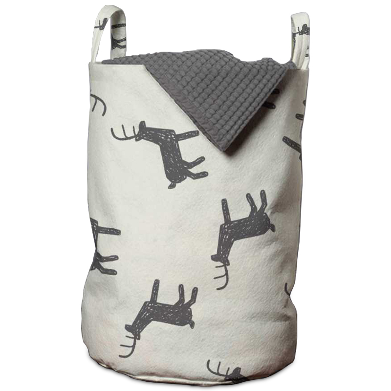 Корзина Deer Pattern Basket Белый Серый Корзина Deer Pattern Basket Белый Серый в Брянске | Loft Concept