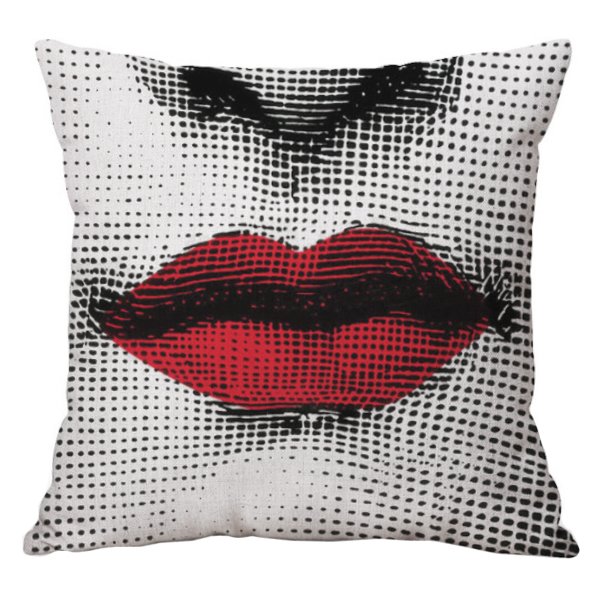 Декоративная подушка Fornasetti lips red Красный (Red) Декоративная подушка Fornasetti lips red Красный (Red) в Брянске | Loft Concept