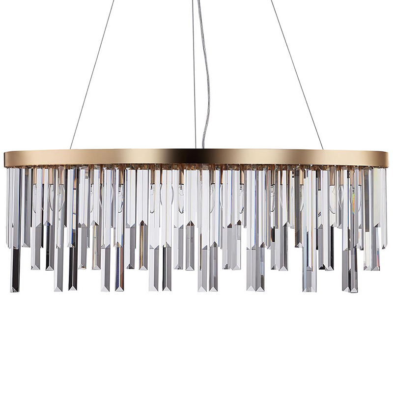 Люстра Bennett Oval Chandelier gold 90 Золотой Прозрачный Люстра Bennett Oval Chandelier gold 90 Золотой Прозрачный в Брянске | Loft Concept