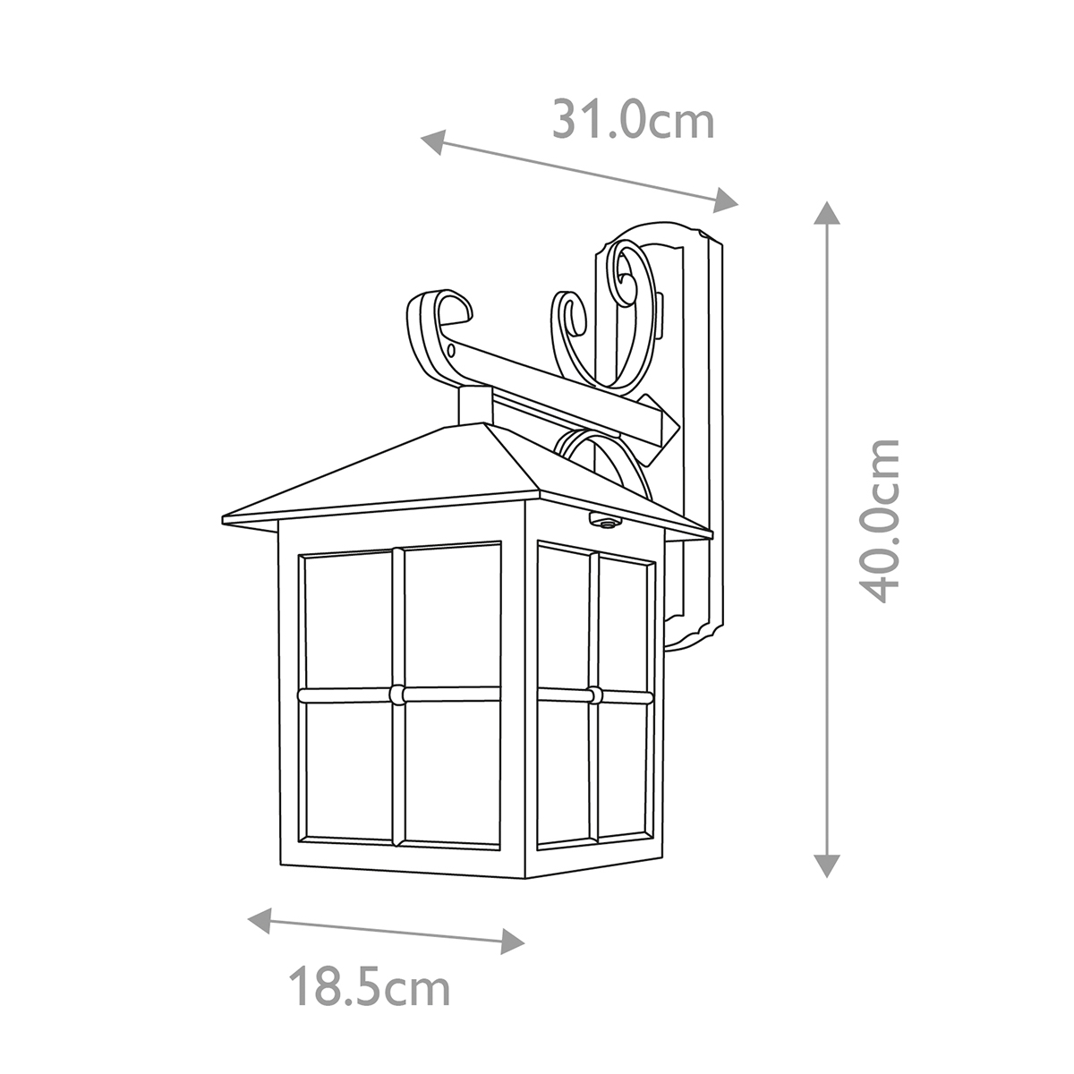 Настенный фонарь черного цвета в форме фонаря с решетчатым плафоном и фактурным стеклом Elstead Lighting в Брянске