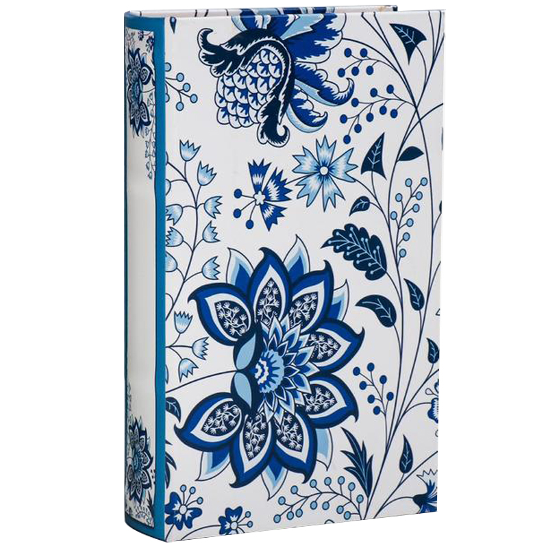Шкатулка-книга с сейфом Fabulous Flowers Book Box Синий Белый Шкатулка-книга с сейфом Fabulous Flowers Book Box Синий Белый в Брянске | Loft Concept
