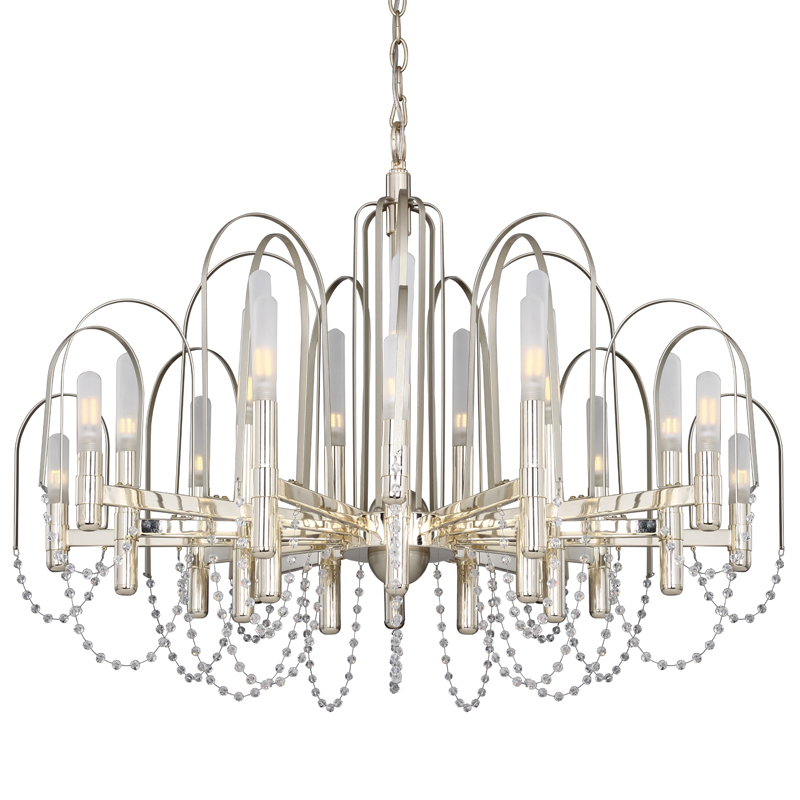 Люстра Perrine Chandelier 93 Золотой Шампань Прозрачный Белый Люстра Perrine Chandelier 93 Золотой Шампань Прозрачный Белый в Брянске | Loft Concept