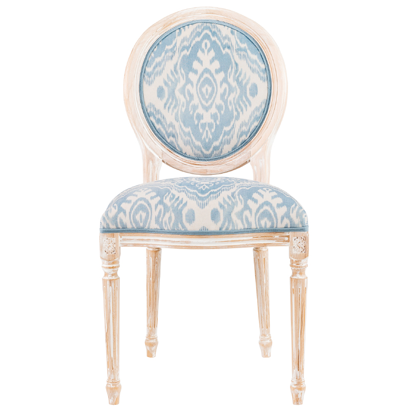 Мягкий стул со светло-голубым узором Ikat Pattern 2 Бежевый Голубой Мягкий стул со светло-голубым узором Ikat Pattern 2 Бежевый Голубой в Брянске | Loft Concept