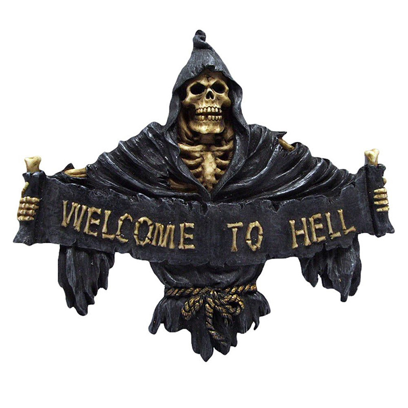 Аксессуар на стену Welcome To Hell Черный Золотой Аксессуар на стену Welcome To Hell Черный Золотой в Брянске | Loft Concept