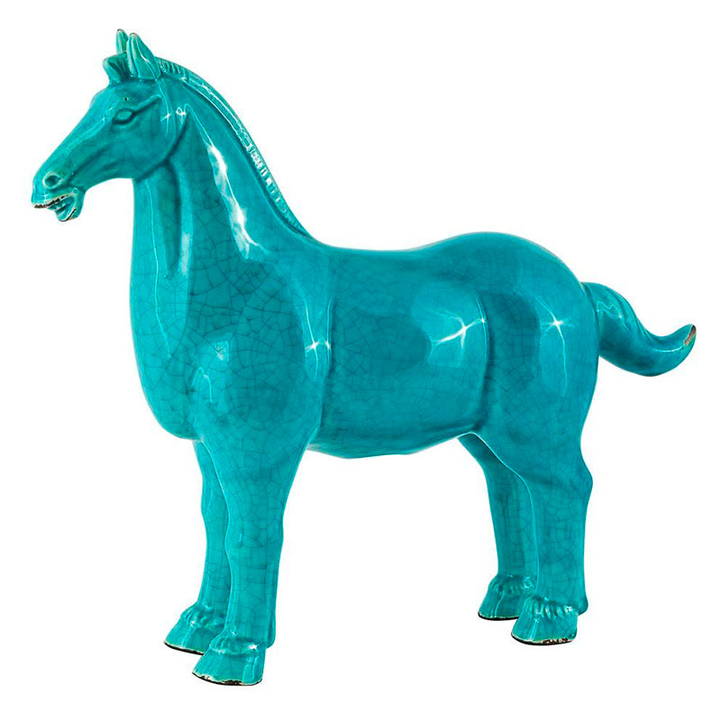 Фигурка керамика синяя лошадь Blue Horse Бирюзовый Фигурка керамика синяя лошадь Blue Horse Бирюзовый в Брянске | Loft Concept