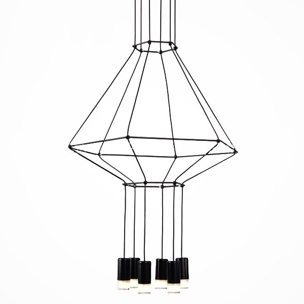 Vibia Wireflow Chandelier 0307 LED Suspension lam  Черный в Брянске | Loft Concept 