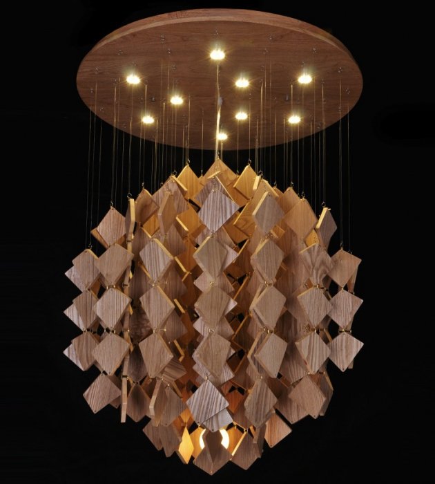 Люстра Wooden Glowworm Quadro Люстра Wooden Glowworm Quadro в Брянске | Loft Concept