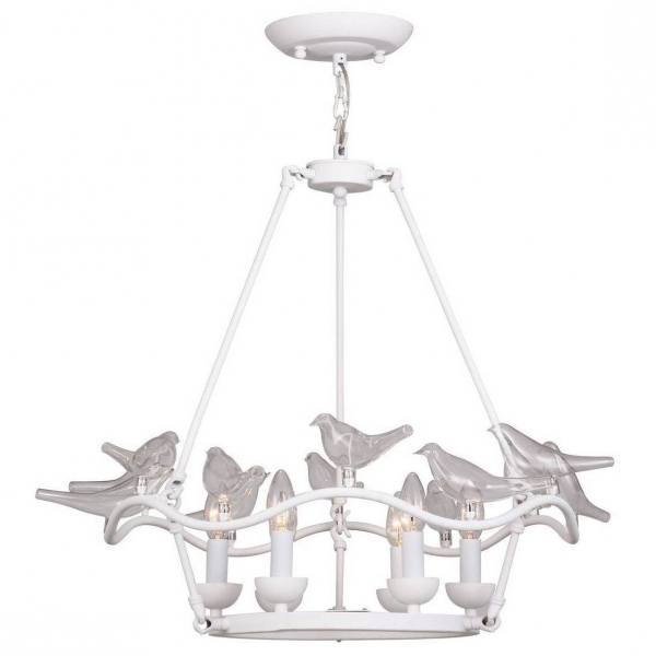 Люстра Dove Chandelier Glass Bird 6 White Белый Люстра Dove Chandelier Glass Bird 6 White Белый в Брянске | Loft Concept