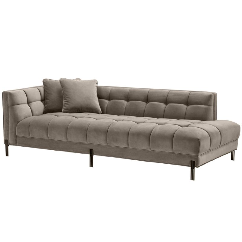 Кушетка Eichholtz Lounge Sofa Sienna Left greige Бежево-серый Темная бронза Кушетка Eichholtz Lounge Sofa Sienna Left greige Бежево-серый Темная бронза в Брянске | Loft Concept