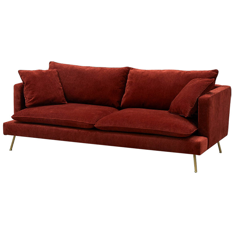 Диван Lambert Sofa Red Красный Красный Золотой Диван Lambert Sofa Red Красный Красный Золотой в Брянске | Loft Concept