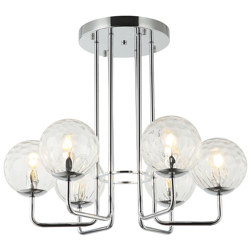 Люстра Hartley Chandelier 6 Хром Прозрачный Люстра Hartley Chandelier 6 Хром Прозрачный в Брянске | Loft Concept