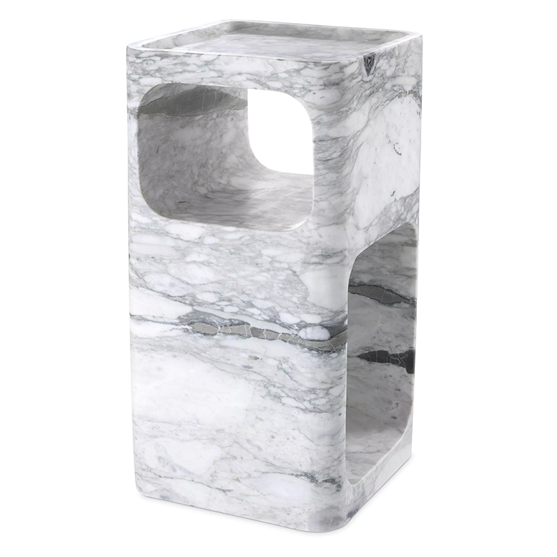 Приставной стол Eichholtz Side Table Adler Marble Белый Мрамор Bianco Приставной стол Eichholtz Side Table Adler Marble Белый Мрамор Bianco в Брянске | Loft Concept