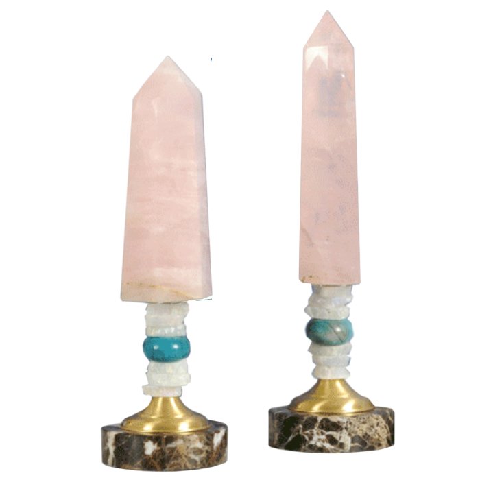 Аксессуар розовый кварц Pointe cristal quartz rose Латунь Розовый Аксессуар розовый кварц Pointe cristal quartz rose Латунь Розовый в Брянске | Loft Concept