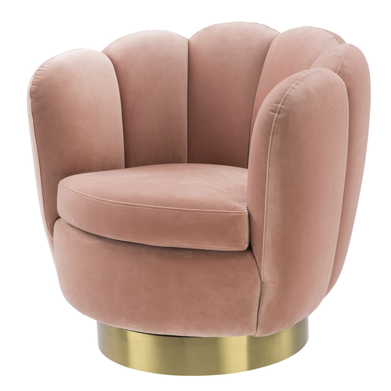Кресло Eichholtz Swivel Chair Mirage nude Розовый пастельный Матовая латунь Кресло Eichholtz Swivel Chair Mirage nude Розовый пастельный Матовая латунь в Брянске | Loft Concept