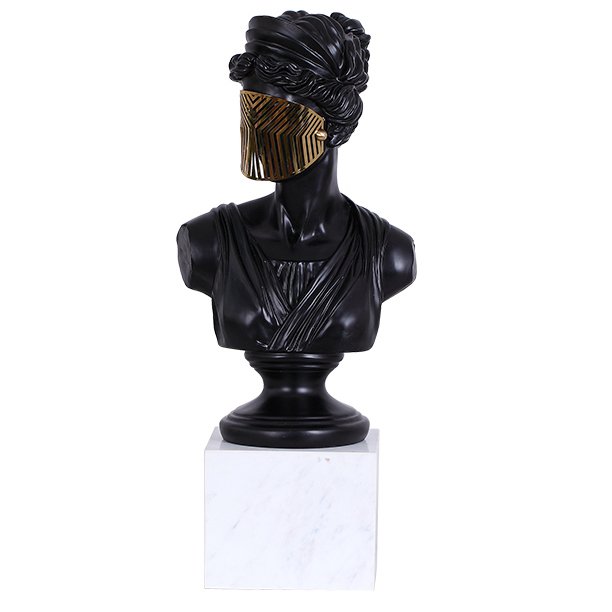 Статуэтка Bust Woman in Mask Черный Белый Золотой Статуэтка Bust Woman in Mask Черный Белый Золотой в Брянске | Loft Concept