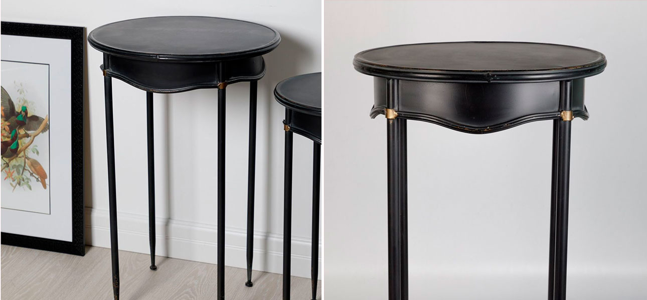 Подставка с круглой столешницей черная Leonard - фото