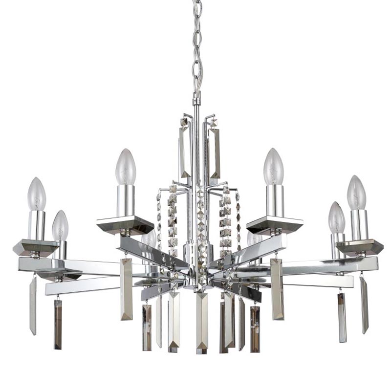 Люстра Vivien Crystal Chrome Chandelier 8 Хром Серый Люстра Vivien Crystal Chrome Chandelier 8 Хром Серый в Брянске | Loft Concept