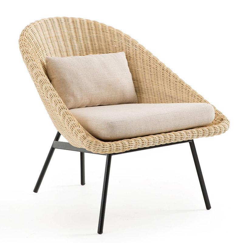 Кресло Marcu Wicker Chair Бежевый Черный Кресло Marcu Wicker Chair Бежевый Черный в Брянске | Loft Concept