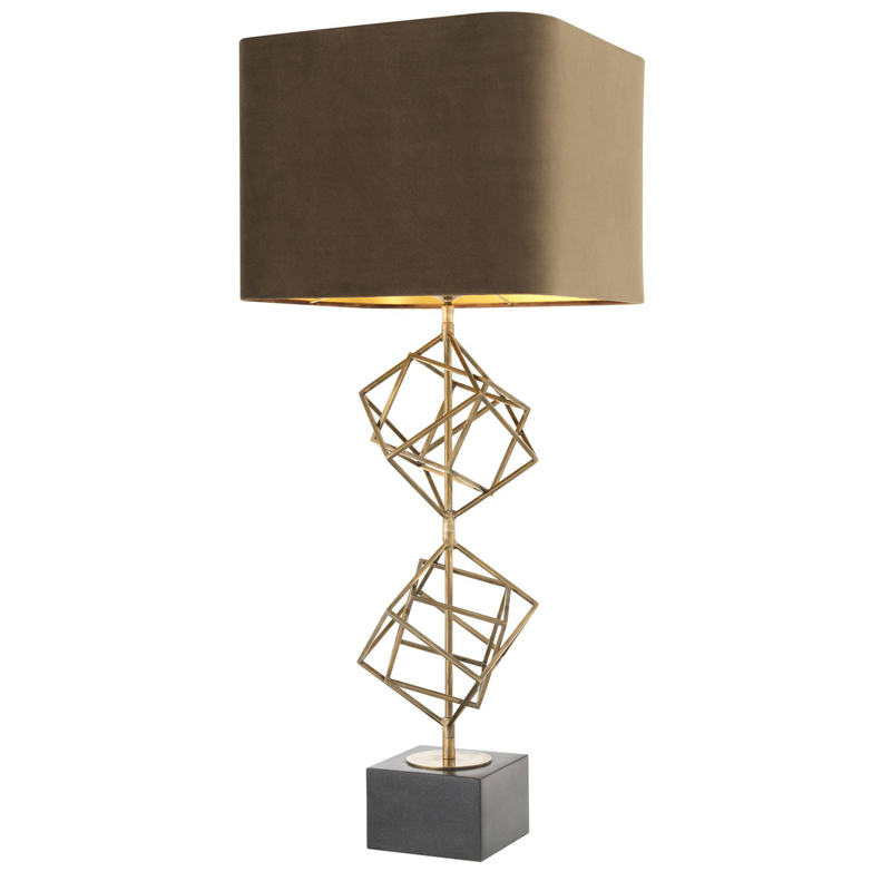 Настольная лампа Eichholtz Table Lamp Matrix brass Мокко Винтажная латунь Серый Настольная лампа Eichholtz Table Lamp Matrix brass Мокко Винтажная латунь Серый в Брянске | Loft Concept