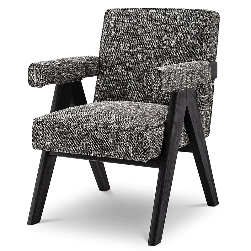 Стул Eichholtz Dining Chair Greta Черный Черный Черно-белый Стул Eichholtz Dining Chair Greta Черный Черный Черно-белый в Брянске | Loft Concept