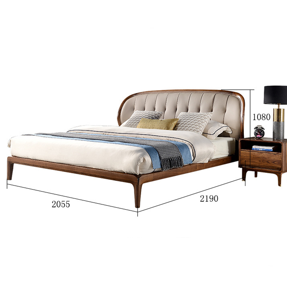 Кровать двуспальная с мягким округлым изголовьем Walnut Bed Кровать двуспальная с мягким округлым изголовьем Walnut Bed в Брянске