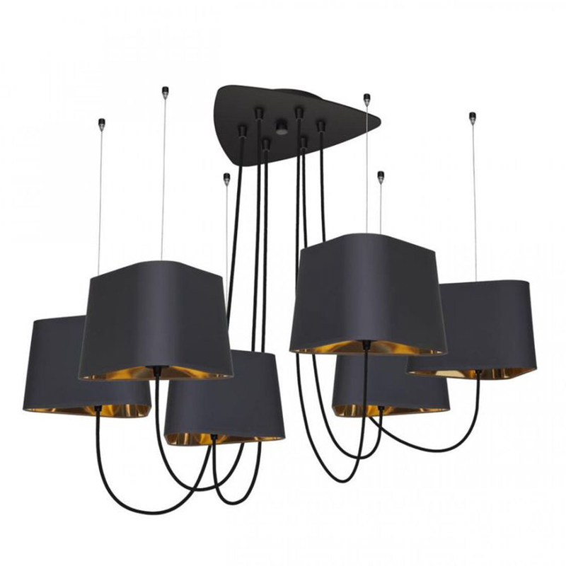 Люстра Designheure Lighting Black 6 плафонов Черный Золотой в Брянске | Loft Concept 
