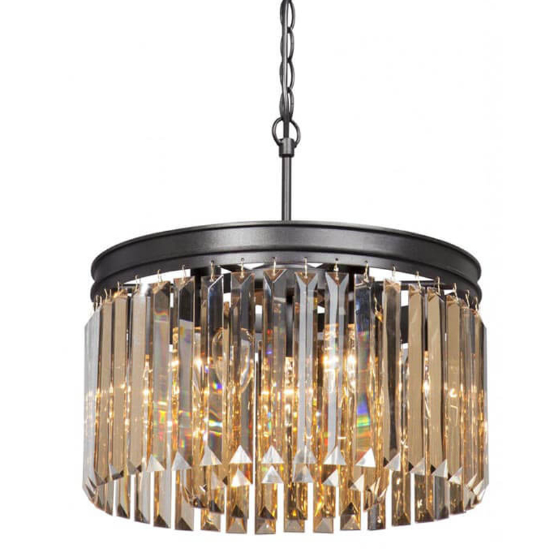 Люстра RH Rhys Amber GLASSS Prism Round Chandelier Янтарное стекло 40 Черный матовый Люстра RH Rhys Amber GLASSS Prism Round Chandelier Янтарное стекло 40 Черный матовый в Брянске | Loft Concept