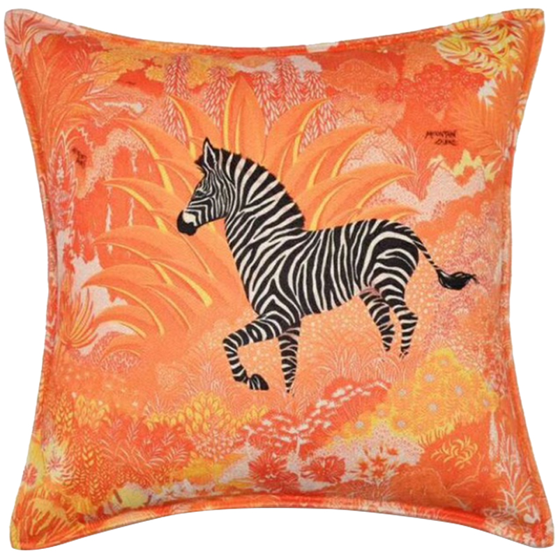 Декоративная подушка Hermes Zebra 30 Оранжевый Декоративная подушка Hermes Zebra 30 Оранжевый в Брянске | Loft Concept