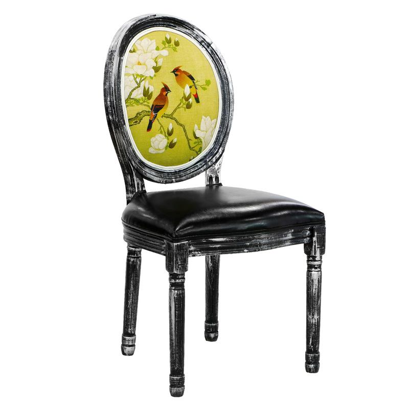 Стул French chair Birds black Винтажный черный Мульти Стул French chair Birds black Винтажный черный Мульти в Брянске | Loft Concept