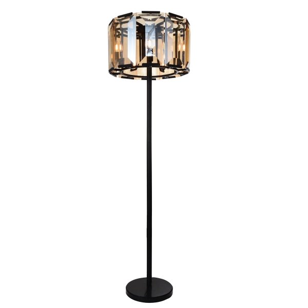 Напольная лампа Harlow Crystal Round Floor Amber Черный Янтарь (Amber) Напольная лампа Harlow Crystal Round Floor Amber Черный Янтарь (Amber) в Брянске | Loft Concept