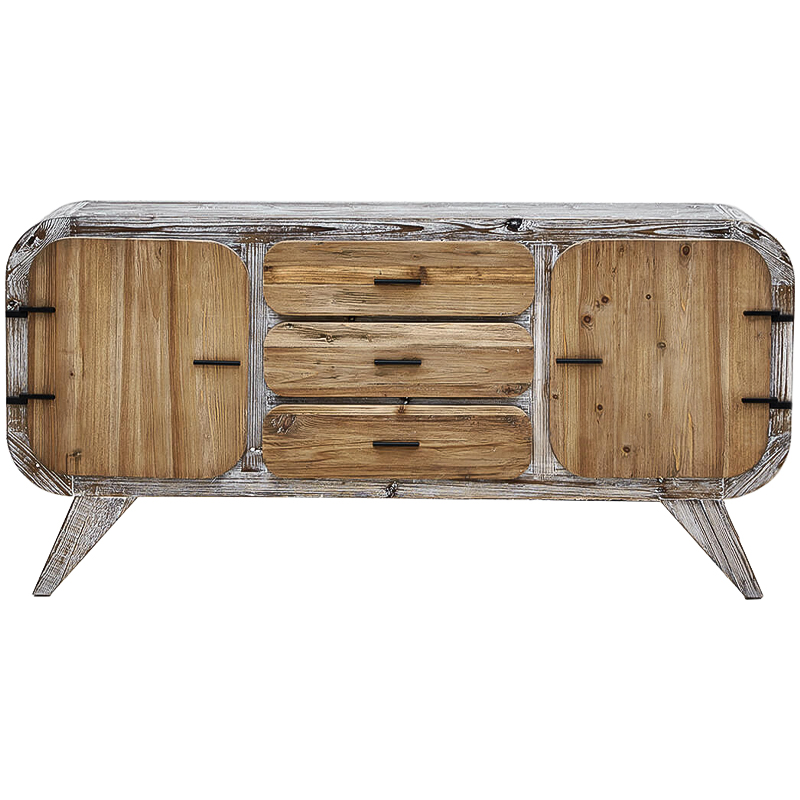 Комод в стиле Лофт Kelowm chest of drawers с 3-мя ящиками и 2-мя дверцами Древесина Дерево Серый Черный Комод в стиле Лофт Kelowm chest of drawers с 3-мя ящиками и 2-мя дверцами Древесина Дерево Серый Черный в Брянске | Loft Concept