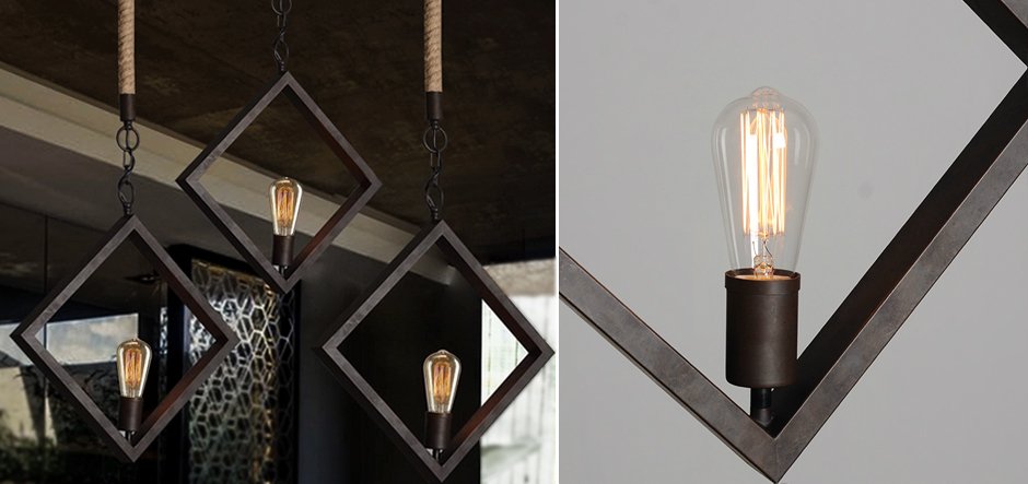 Подвесной светильник Romb Loft Rope Light Подвесной светильник Romb Loft Rope Light - Loft-Concept в Брянске