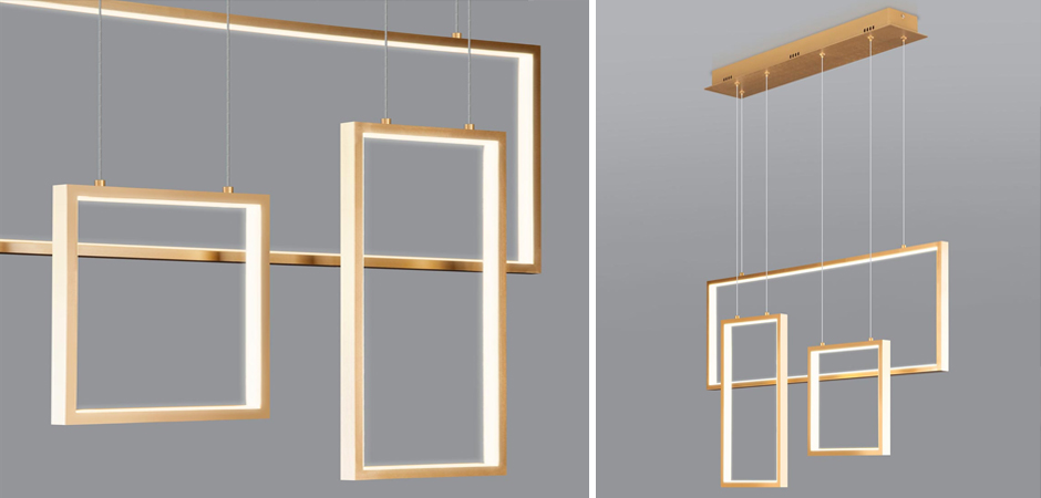 Люстра Rectangle Geometry Chandelier Gold 3 Люстра Rectangle Geometry Chandelier Gold 3 - Loft-Concept в Брянске