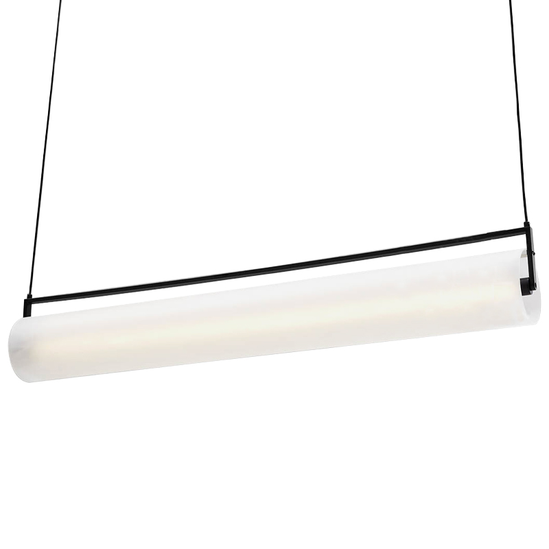 Дизайнерский линейный подвесной светильник CANVAS LINEAR HANGING LAMP Белый Черный Дизайнерский линейный подвесной светильник CANVAS LINEAR HANGING LAMP Белый Черный в Брянске | Loft Concept