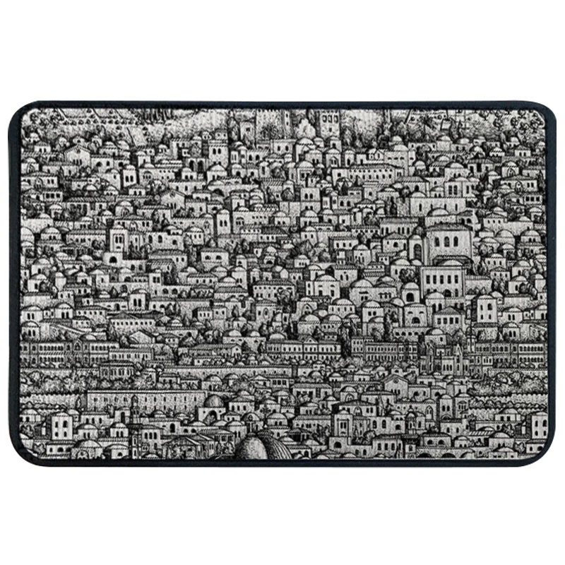 Ковер для прихожей и ванной Fornasetti Mediterranea Rug Черно-белый Ковер для прихожей и ванной Fornasetti Mediterranea Rug Черно-белый в Брянске | Loft Concept