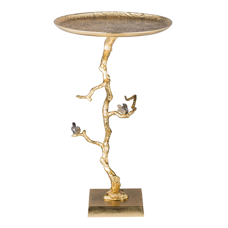 Приставной столик Tree Branch & Bird Gold Золотой Приставной столик Tree Branch & Bird Gold Золотой в Брянске | Loft Concept
