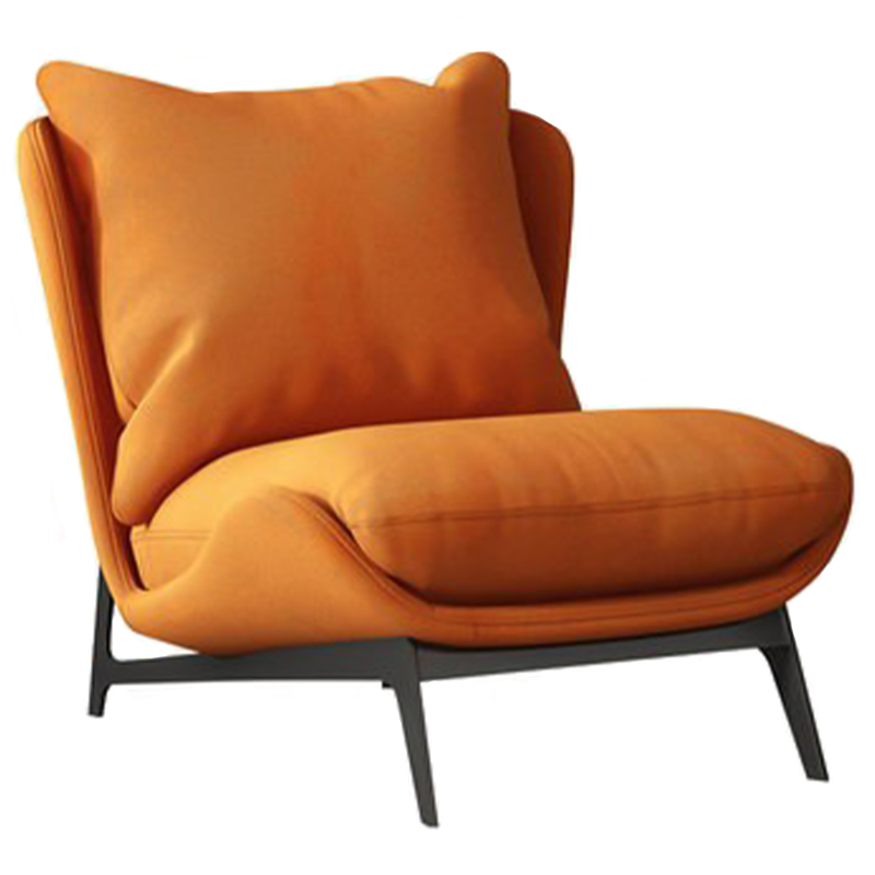 Кресло Maxwell Orange Textile Leather Armchair Оранжевый Черный Кресло Maxwell Orange Textile Leather Armchair Оранжевый Черный в Брянске | Loft Concept