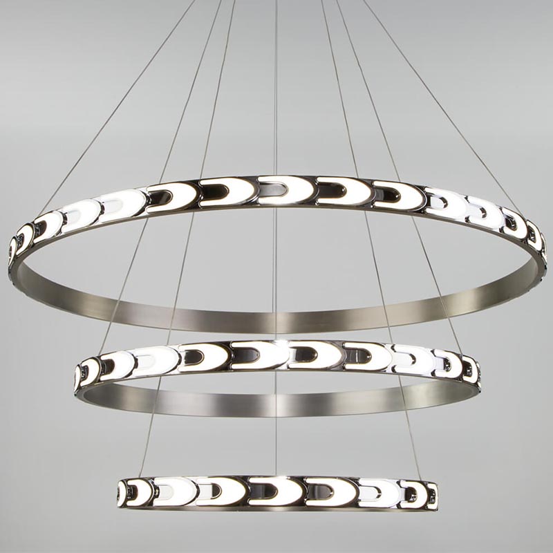 Люстра Maoris 3 Ring Horizontal Chandelier Никель Сатин Люстра Maoris 3 Ring Horizontal Chandelier Никель Сатин в Брянске | Loft Concept
