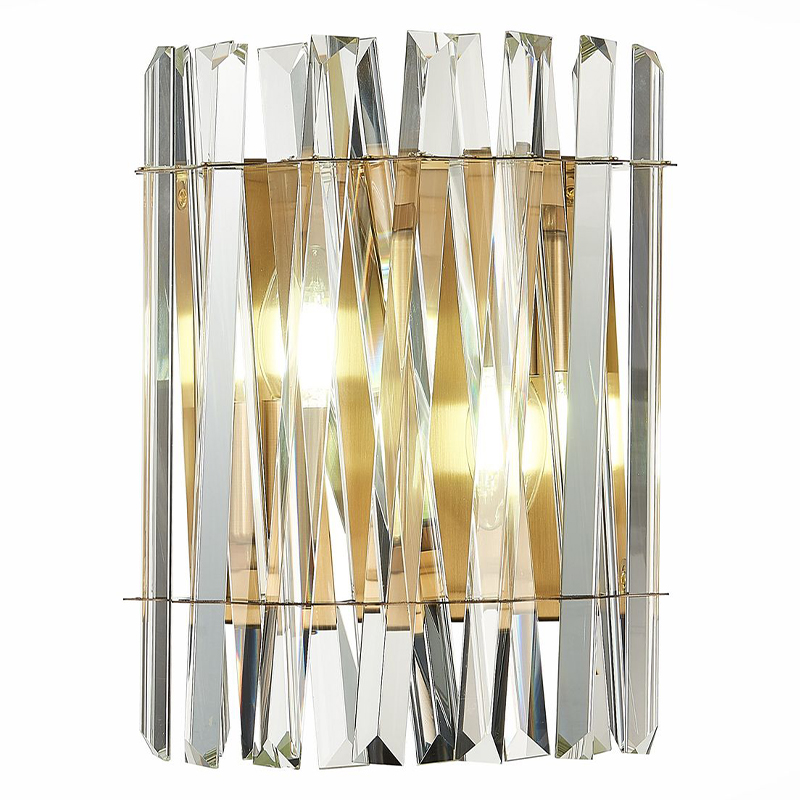 Бра Kaeden Glass Gold Wall Lamp Золотой Прозрачный в Брянске | Loft Concept 