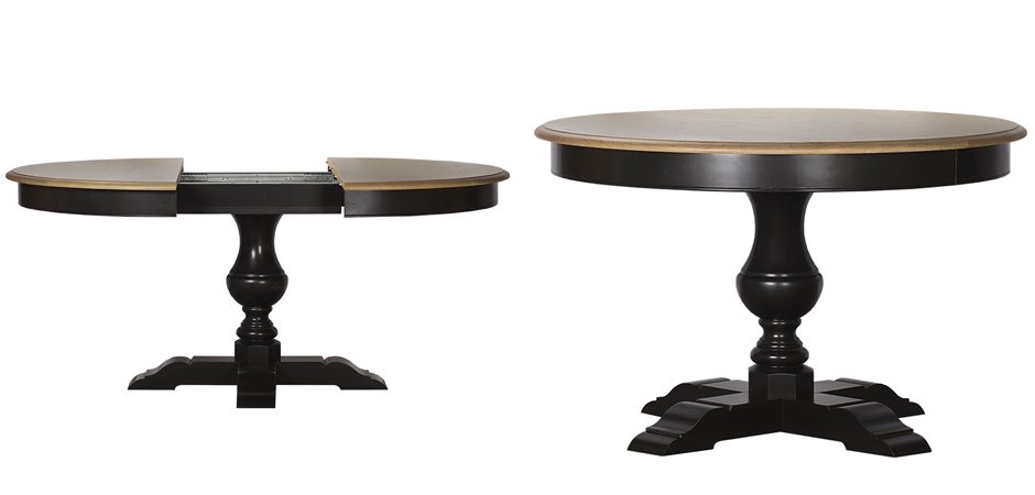 Provence Round Dining Table black раскладной стол Provence Round Dining Table black раскладной стол - Loft-Concept в Брянске
