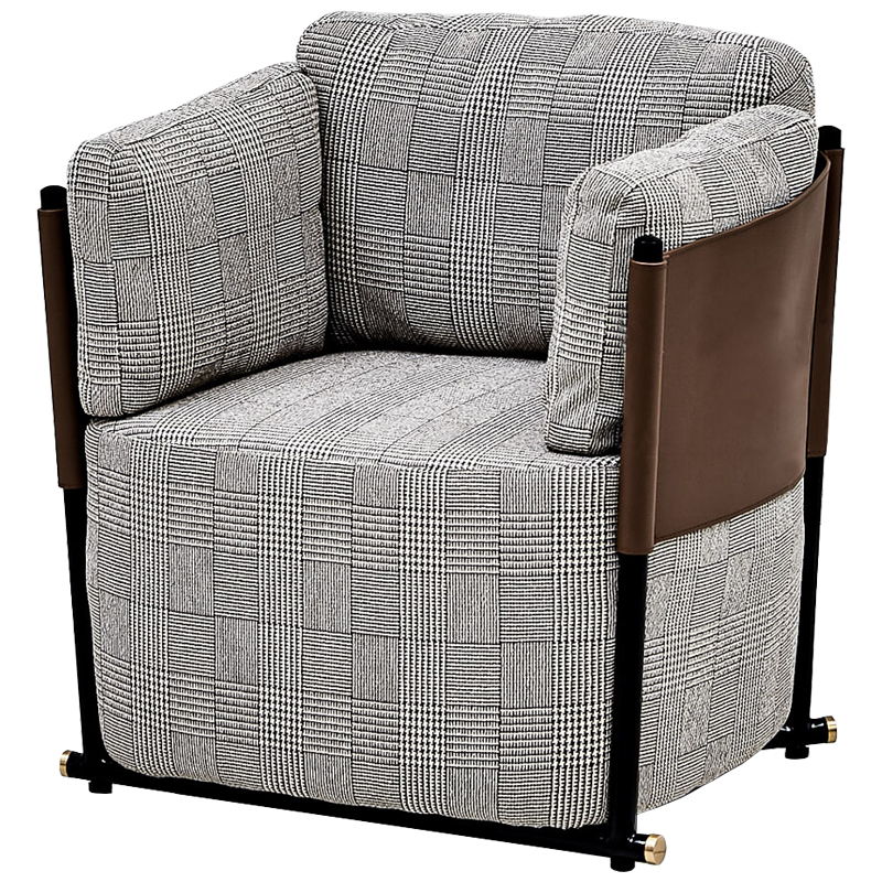 Кресло Furness Chair Черно-белый Коричневый Черный Кресло Furness Chair Черно-белый Коричневый Черный в Брянске | Loft Concept