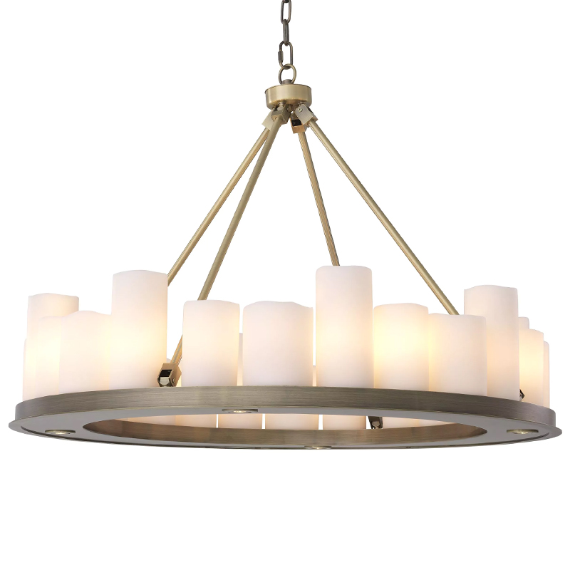 Люстра Eichholtz Chandelier Commodore 90 cm Прозрачное Стекло Латунь Белый Люстра Eichholtz Chandelier Commodore 90 cm Прозрачное Стекло Латунь Белый в Брянске | Loft Concept