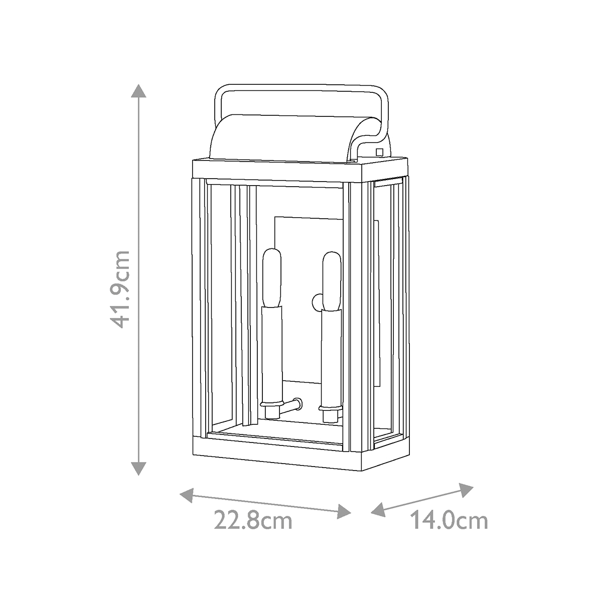 Настенный фонарь прямоугольной формы цвета состаренная латунь с двумя лампами Hinkley в Брянске