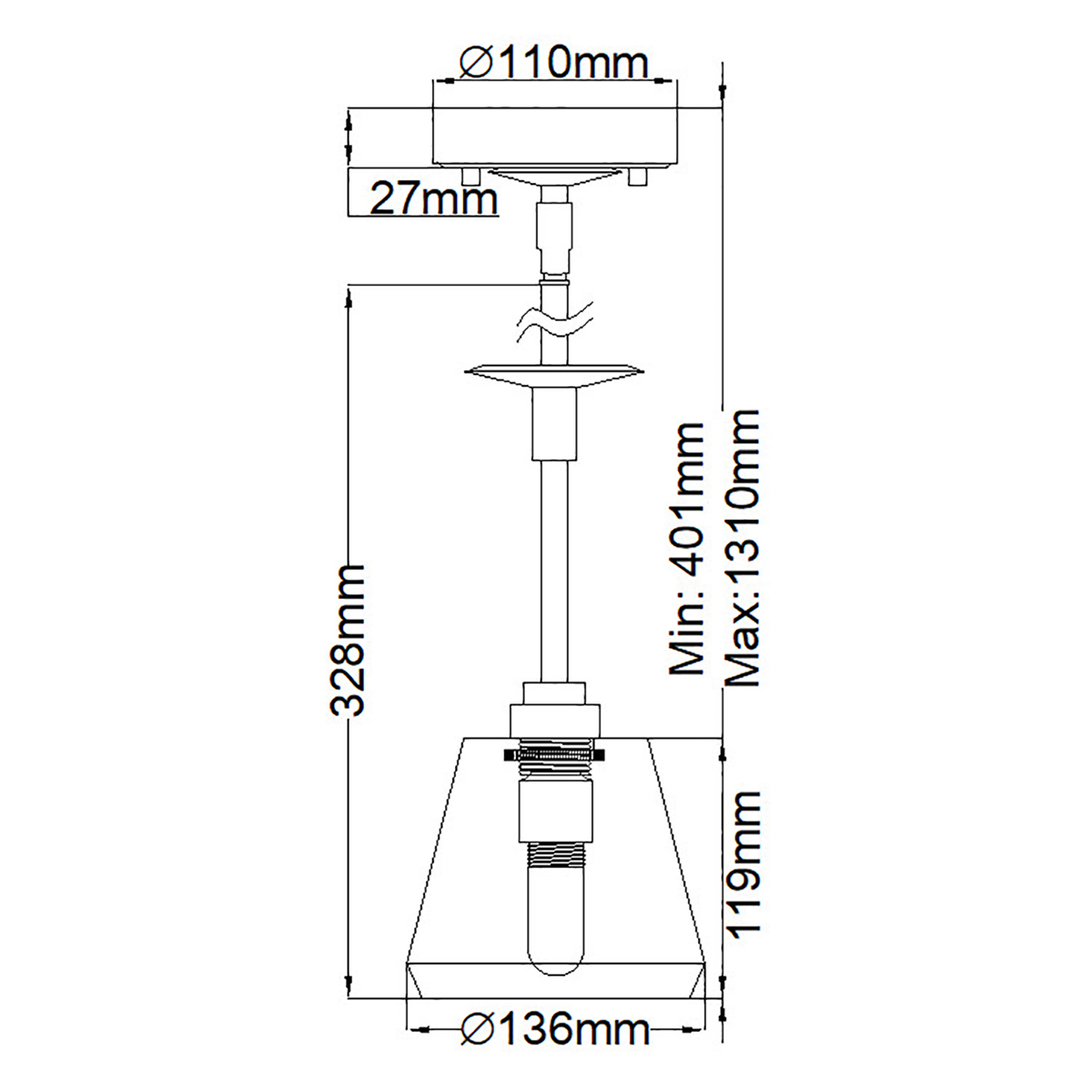 Подвесной светильник хромированного цвета с граненым прозрачным стеклянным плафоном Elstead Lighting в Брянске