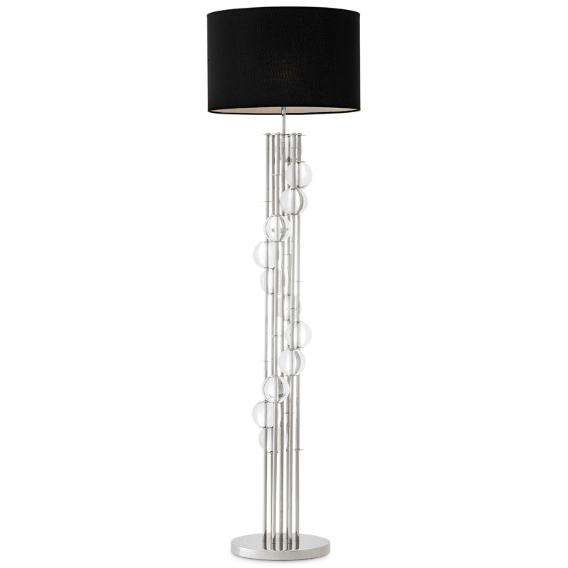 Торшер Eichholtz Floor Lamp Lorenzo Nickel & black Никель Черный Прозрачный Торшер Eichholtz Floor Lamp Lorenzo Nickel & black Никель Черный Прозрачный в Брянске | Loft Concept