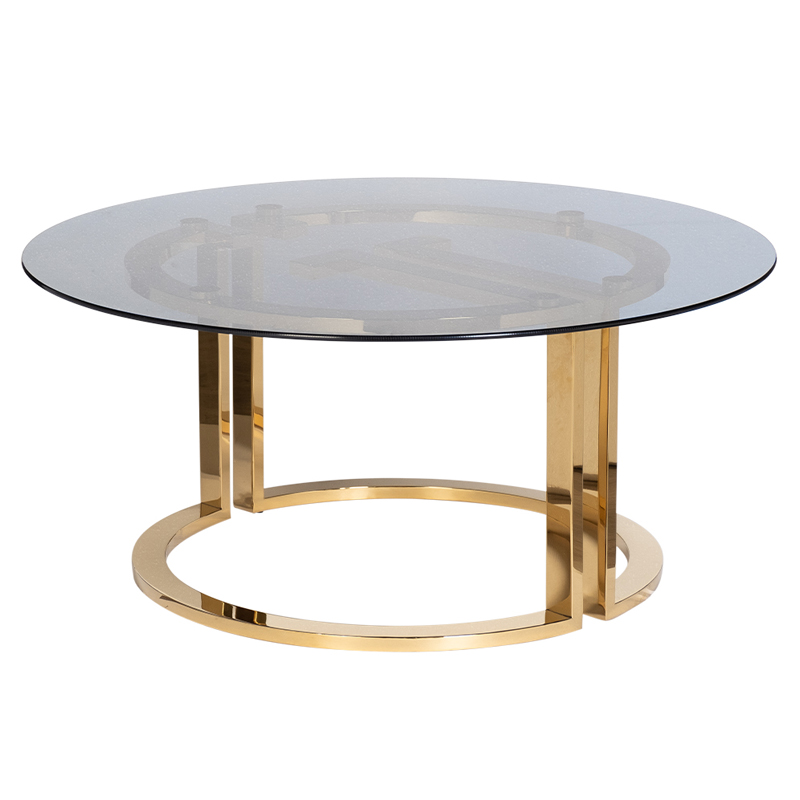 Кофейный стол Umberto Coffee Table Глянцевое золото Стекло Смок Кофейный стол Umberto Coffee Table Глянцевое золото Стекло Смок в Брянске | Loft Concept